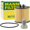 Mann-Filter | Ölfilter-Set | Ölfilter mit Ablassschraube für Audi, Seat, Skoda, VW | HU 712/6 X