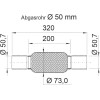 ERNST Flexrohr, Abgasanlage 200 mm, Edelstahl, Interlock, mit Rohrstutzen