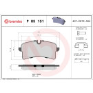 Brembo | Bremsbelagsatz, Scheibenbremse | P 85 151 Brembo | Bremsbelagsatz, Scheibenbremse | P 85 151
