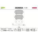 Valeo | Bremsbelagsatz, Scheibenbremse | 302680A Valeo | Bremsbelagsatz, Scheibenbremse | 302680A