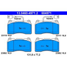 ATE | Bremsbelagsatz, Scheibenbremse | 13.0460-4971.2 ATE | Bremsbelagsatz, Scheibenbremse | 13.0460-4971.2