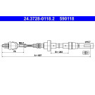 ATE | Seilzug, Kupplungsbetätigung | 24.3728-0118.2