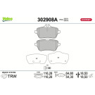 Valeo | Bremsbelagsatz, Scheibenbremse | 302908A Valeo | Bremsbelagsatz, Scheibenbremse | 302908A