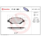 Brembo | Bremsbelagsatz, Scheibenbremse | P 61 081