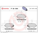 Brembo | Bremsbelagsatz, Scheibenbremse | P 54 044 Brembo | Bremsbelagsatz, Scheibenbremse | P 54 044