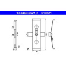 ATE | Zubehörsatz, Scheibenbremsbelag | 13.0460-0521.2