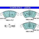 ATE | Bremsbelagsatz, Scheibenbremse | 13.0470-2734.2 ATE | Bremsbelagsatz, Scheibenbremse | 13.0470-2734.2