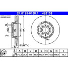 ATE 24.0125-0158.1 Bremsscheibe Ø312mm 5x112,0, Belüftet, beschichtet, hochgekohlt