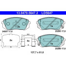 ATE | Bremsbelagsatz, Scheibenbremse | 13.0470-5647.2 ATE | Bremsbelagsatz, Scheibenbremse | 13.0470-5647.2