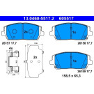 ATE | Bremsbelagsatz, Scheibenbremse | 13.0460-5517.2 ATE | Bremsbelagsatz, Scheibenbremse | 13.0460-5517.2