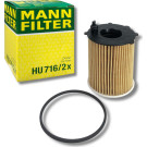 MANN-FILTER HU 716/2 x Ölfilter mit Dichtung, Filtereinsatz