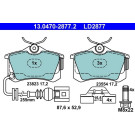 ATE | Bremsbelagsatz, Scheibenbremse | 13.0470-2877.2 ATE | Bremsbelagsatz, Scheibenbremse | 13.0470-2877.2