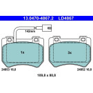 ATE | Bremsbelagsatz, Scheibenbremse | 13.0470-4867.2 ATE | Bremsbelagsatz, Scheibenbremse | 13.0470-4867.2