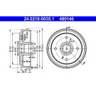 ATE | Bremstrommel | 24.0218-0035.1