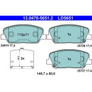 ATE | Bremsbelagsatz, Scheibenbremse | 13.0470-5651.2 ATE | Bremsbelagsatz, Scheibenbremse | 13.0470-5651.2