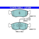 ATE | Bremsbelagsatz, Scheibenbremse | 13.0470-7288.2 ATE | Bremsbelagsatz, Scheibenbremse | 13.0470-7288.2