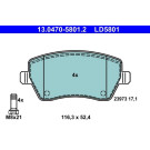 ATE | Bremsbelagsatz, Scheibenbremse | 13.0470-5801.2 ATE | Bremsbelagsatz, Scheibenbremse | 13.0470-5801.2