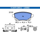 ATE | Bremsbelagsatz, Scheibenbremse | 13.0470-2652.2 ATE | Bremsbelagsatz, Scheibenbremse | 13.0470-2652.2