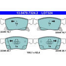 ATE | Bremsbelagsatz, Scheibenbremse | 13.0470-7324.2 ATE | Bremsbelagsatz, Scheibenbremse | 13.0470-7324.2