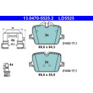 ATE | Bremsbelagsatz, Scheibenbremse | 13.0470-5525.2 ATE | Bremsbelagsatz, Scheibenbremse | 13.0470-5525.2