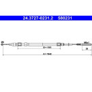 ATE | Seilzug, Feststellbremse | 24.3727-0231.2