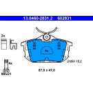 ATE | Bremsbelagsatz, Scheibenbremse | 13.0460-2831.2 ATE | Bremsbelagsatz, Scheibenbremse | 13.0460-2831.2