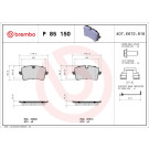 Brembo | Bremsbelagsatz, Scheibenbremse | P 85 150 Brembo | Bremsbelagsatz, Scheibenbremse | P 85 150