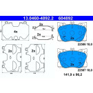 ATE | Bremsbelagsatz, Scheibenbremse | 13.0460-4892.2
