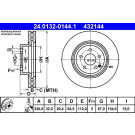 ATE | Bremsscheibe | 24.0132-0144.1