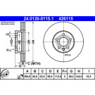 ATE | Bremsscheibe | 24.0126-0115.1