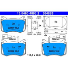 ATE | Bremsbelagsatz, Scheibenbremse | 13.0460-4893.2 ATE | Bremsbelagsatz, Scheibenbremse | 13.0460-4893.2