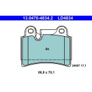 ATE | Bremsbelagsatz, Scheibenbremse | 13.0470-4834.2 ATE | Bremsbelagsatz, Scheibenbremse | 13.0470-4834.2
