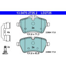 ATE | Bremsbelagsatz, Scheibenbremse | 13.0470-2725.2 ATE | Bremsbelagsatz, Scheibenbremse | 13.0470-2725.2