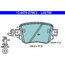 ATE | Bremsbelagsatz, Scheibenbremse | 13.0470-2790.2 ATE | Bremsbelagsatz, Scheibenbremse | 13.0470-2790.2