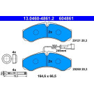 ATE | Bremsbelagsatz, Scheibenbremse | 13.0460-4861.2 ATE | Bremsbelagsatz, Scheibenbremse | 13.0460-4861.2