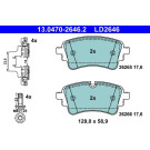 ATE | Bremsbelagsatz, Scheibenbremse | 13.0470-2646.2 ATE | Bremsbelagsatz, Scheibenbremse | 13.0470-2646.2