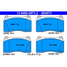 ATE | Bremsbelagsatz, Scheibenbremse | 13.0460-4973.2 ATE | Bremsbelagsatz, Scheibenbremse | 13.0460-4973.2