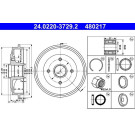 ATE | Bremstrommel | 24.0220-3729.2