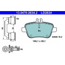 ATE | Bremsbelagsatz, Scheibenbremse | 13.0470-2634.2 ATE | Bremsbelagsatz, Scheibenbremse | 13.0470-2634.2