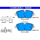 ATE | Bremsbelagsatz, Scheibenbremse | 13.0460-2639.2 ATE | Bremsbelagsatz, Scheibenbremse | 13.0460-2639.2