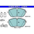 ATE | Bremsbelagsatz, Scheibenbremse | 13.0470-3876.2 ATE | Bremsbelagsatz, Scheibenbremse | 13.0470-3876.2