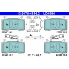 ATE | Bremsbelagsatz, Scheibenbremse | 13.0470-4894.2 ATE | Bremsbelagsatz, Scheibenbremse | 13.0470-4894.2
