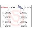 Brembo | Bremsbelagsatz, Scheibenbremse | P 78 012 Brembo | Bremsbelagsatz, Scheibenbremse | P 78 012