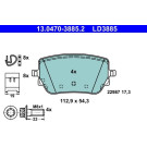 ATE | Bremsbelagsatz, Scheibenbremse | 13.0470-3885.2 ATE | Bremsbelagsatz, Scheibenbremse | 13.0470-3885.2