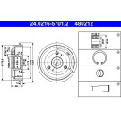 ATE | Bremstrommel | 24.0216-5701.2