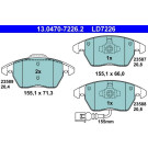 ATE | Bremsbelagsatz, Scheibenbremse | 13.0470-7226.2 ATE | Bremsbelagsatz, Scheibenbremse | 13.0470-7226.2