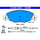 ATE | Bremsbelagsatz, Scheibenbremse | 13.0460-3998.2 ATE | Bremsbelagsatz, Scheibenbremse | 13.0460-3998.2