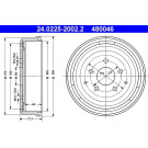 ATE | Bremstrommel | 24.0225-2002.2