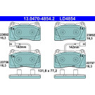 ATE | Bremsbelagsatz, Scheibenbremse | 13.0470-4854.2 ATE | Bremsbelagsatz, Scheibenbremse | 13.0470-4854.2