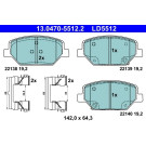 ATE | Bremsbelagsatz, Scheibenbremse | 13.0470-5512.2 ATE | Bremsbelagsatz, Scheibenbremse | 13.0470-5512.2